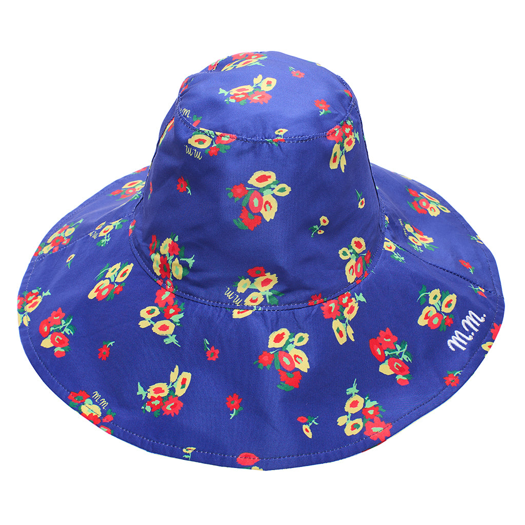 Maison Mangostan Child Blossom Reversible Sun Hat Blue