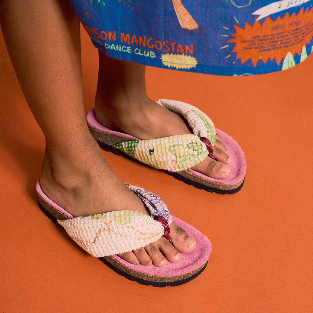 Maison Mangostan Child Uvas Mesh Sandals Angora Pink