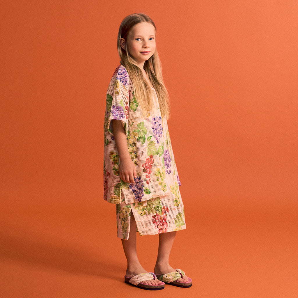 Maison Mangostan Child Uvas Mesh Sandals Angora Pink