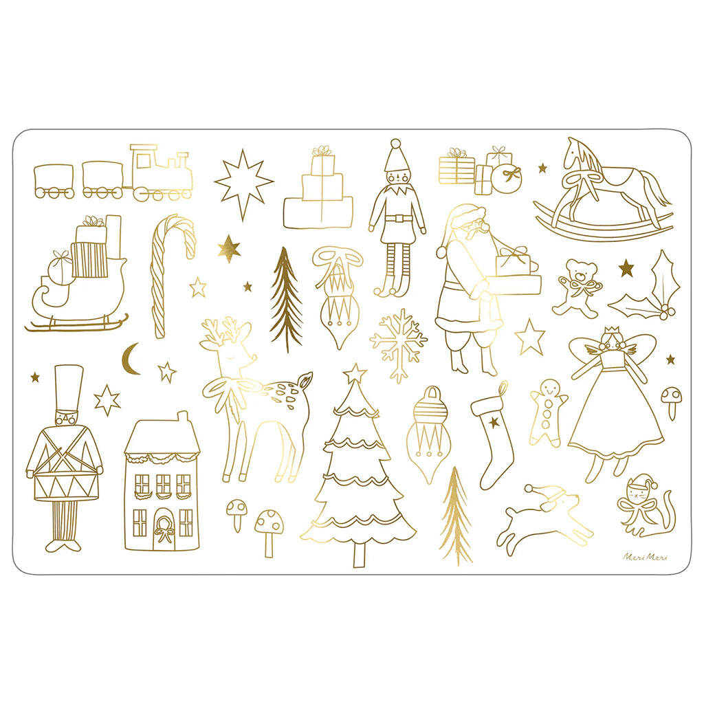 Meri Meri Set Of 8 Christmas Coloring Placemats