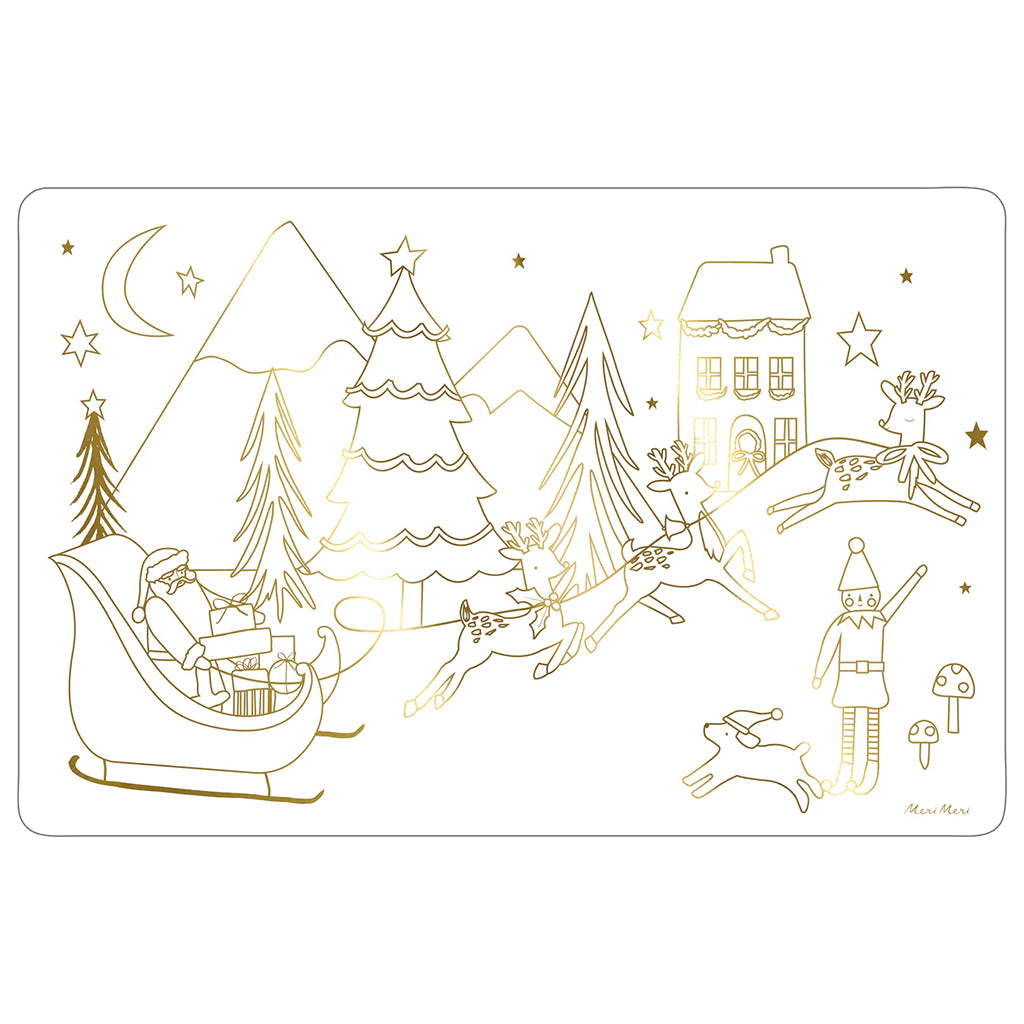 Meri Meri Set Of 8 Christmas Coloring Placemats