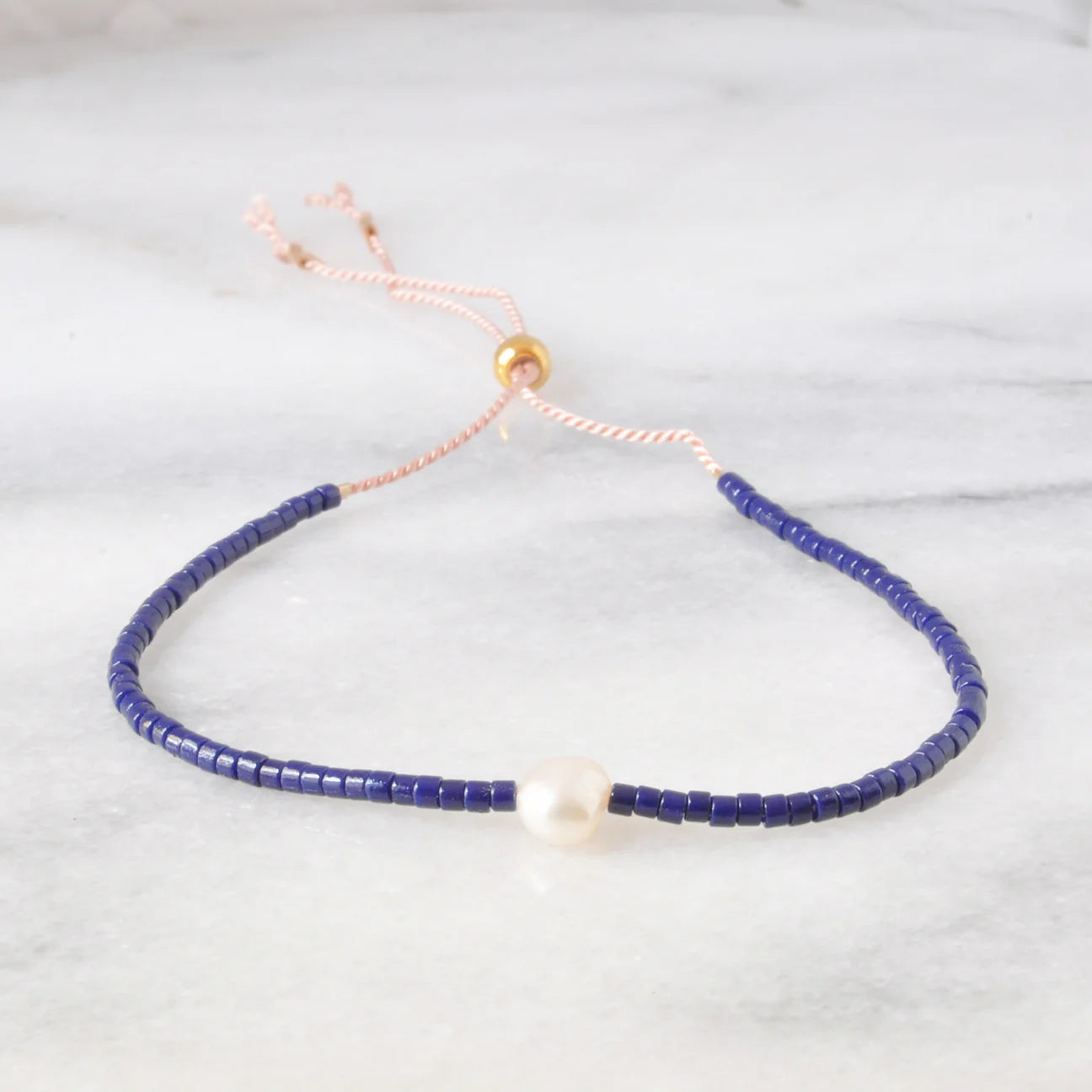 Libby And Smee Pearl String Bracelet Midnight Blue