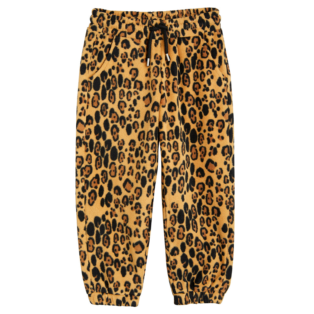 Mini Rodini Child Fleece Pants Leopard Print Brown