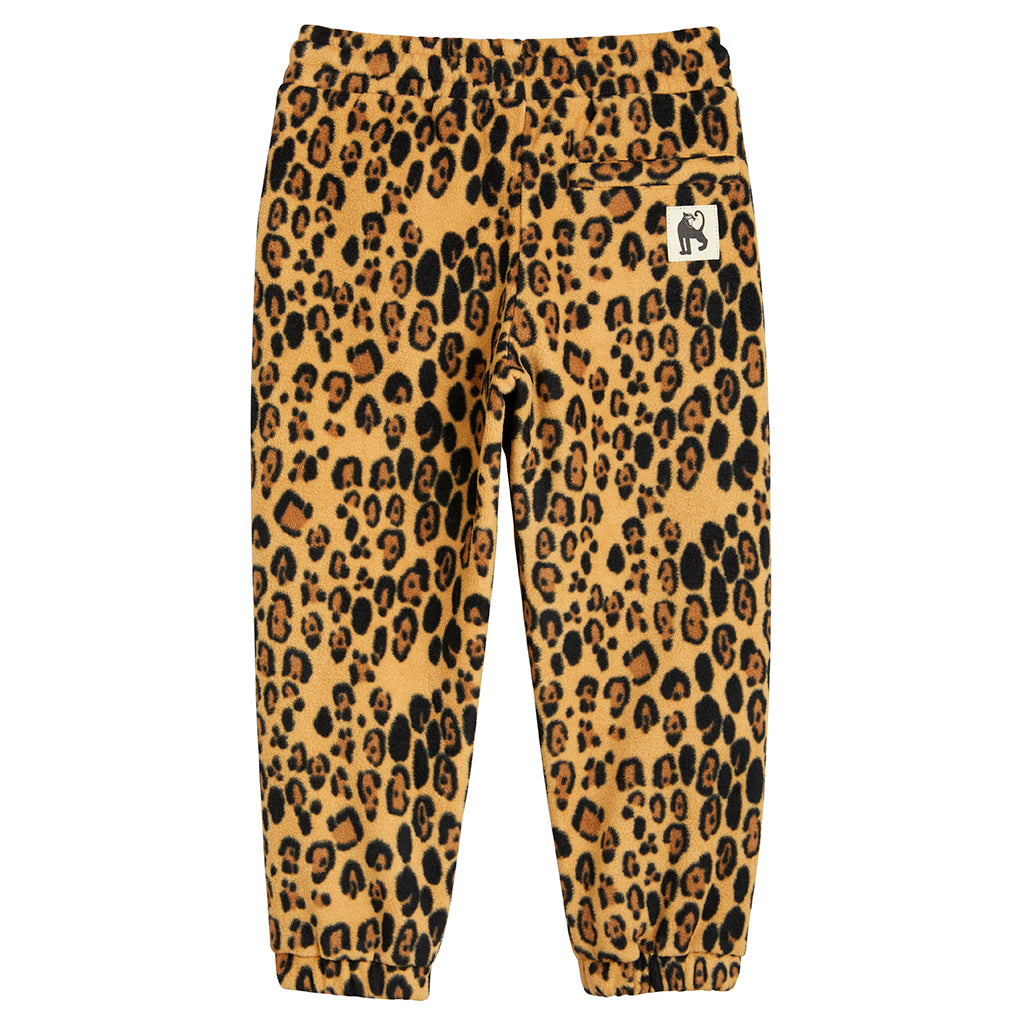 Mini Rodini Child Fleece Pants Leopard Print Brown