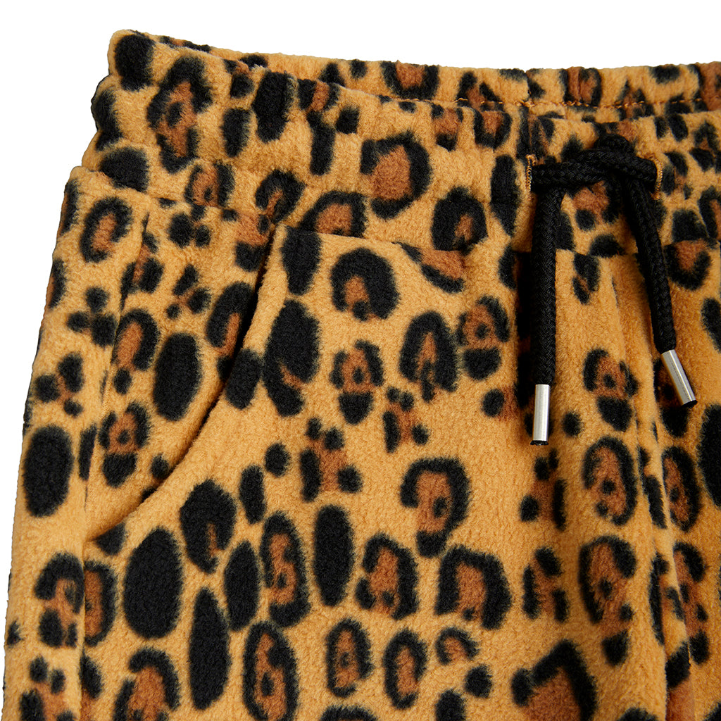 Mini Rodini Child Fleece Pants Leopard Print Brown