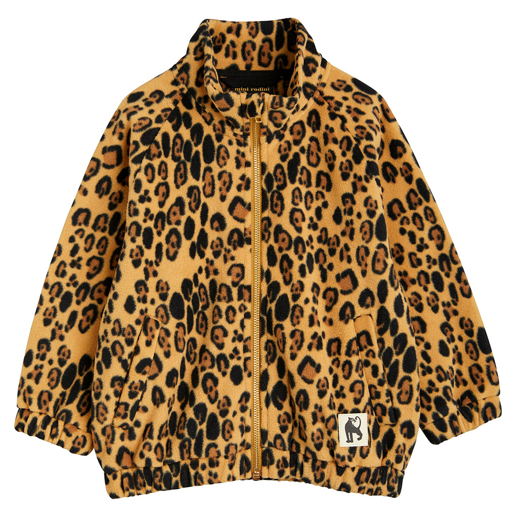 Mini Rodini Child Fleece Jacket Leopard Print Brown