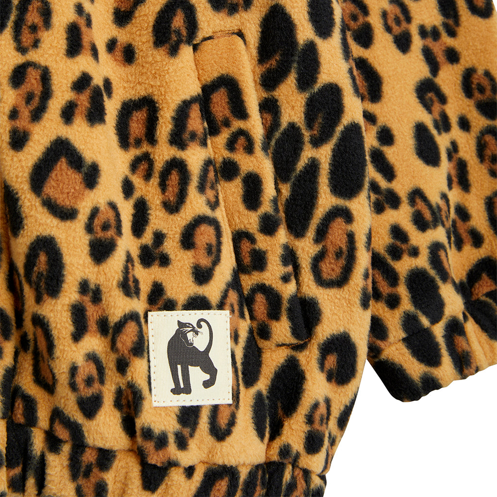 Mini Rodini Child Fleece Jacket Leopard Print Brown