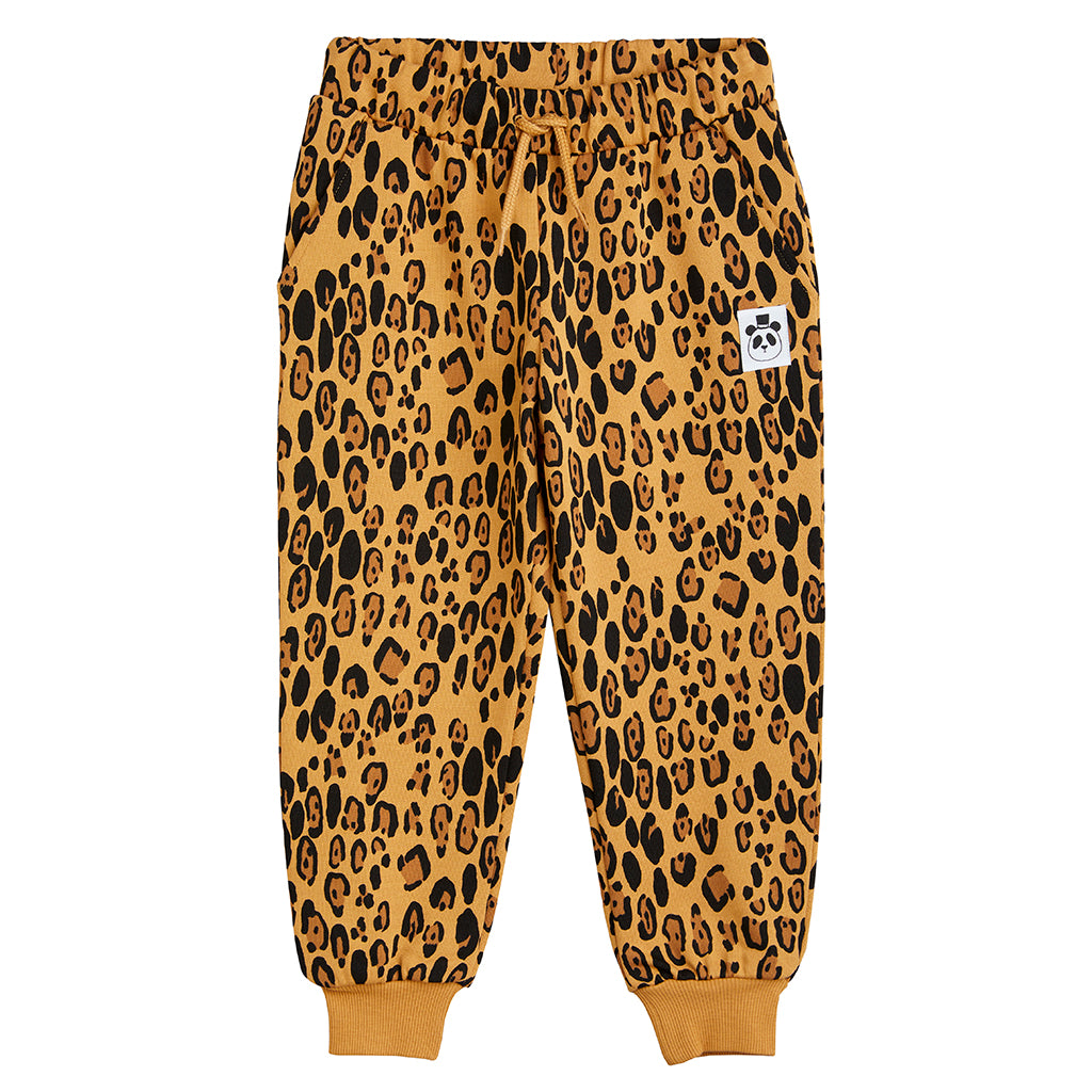 Mini Rodini Child Basic Sweatpants Leopard Print Brown