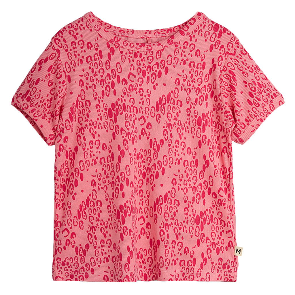 Mini Rodini Child T-shirt Mini Leopard Print Pink