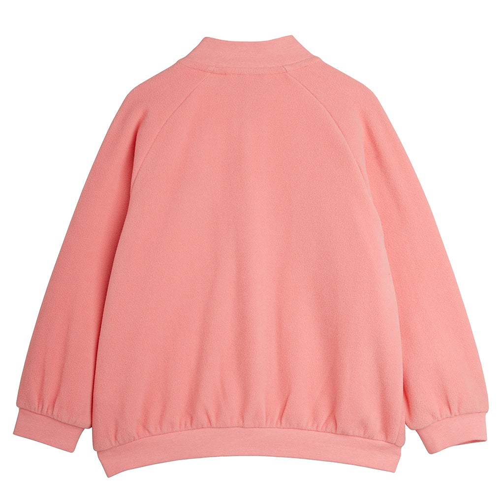 Mini Rodini Child Microfleece Jacket Penguin Embroidery Pink