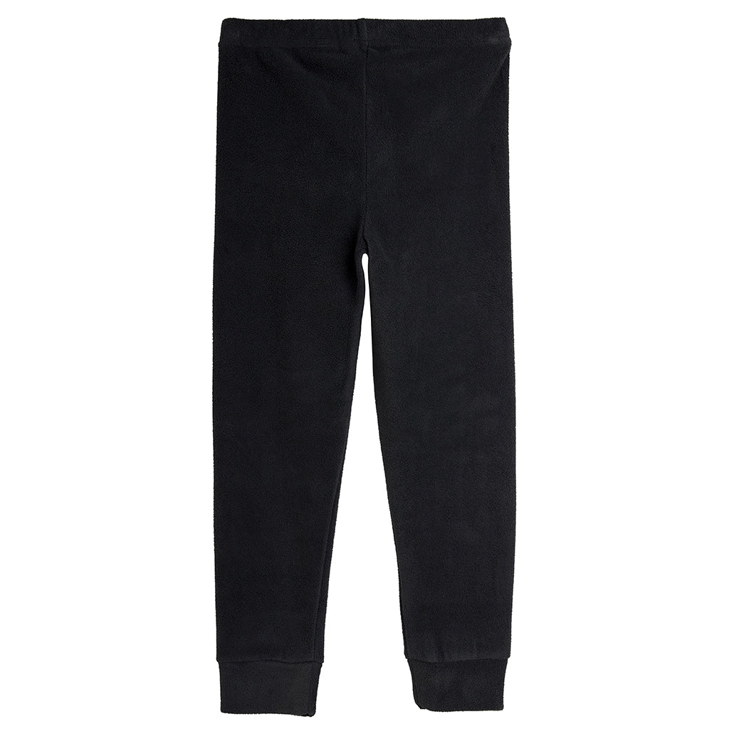 Mini Rodini Child Microfleece Pants Pengiun Embroidery Black