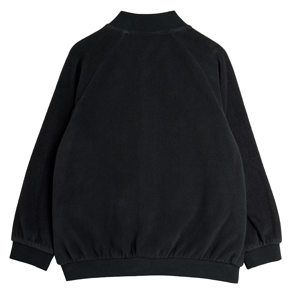 Mini Rodini Child Microfleece Jacket Penguin Embroidery Black
