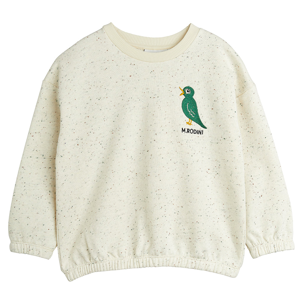 Mini Rodini Child Sweatshirt Embroidered Bird Cream