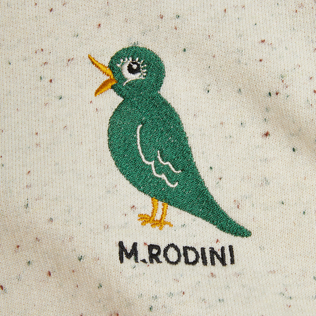 Mini Rodini Child Sweatshirt Embroidered Bird Cream