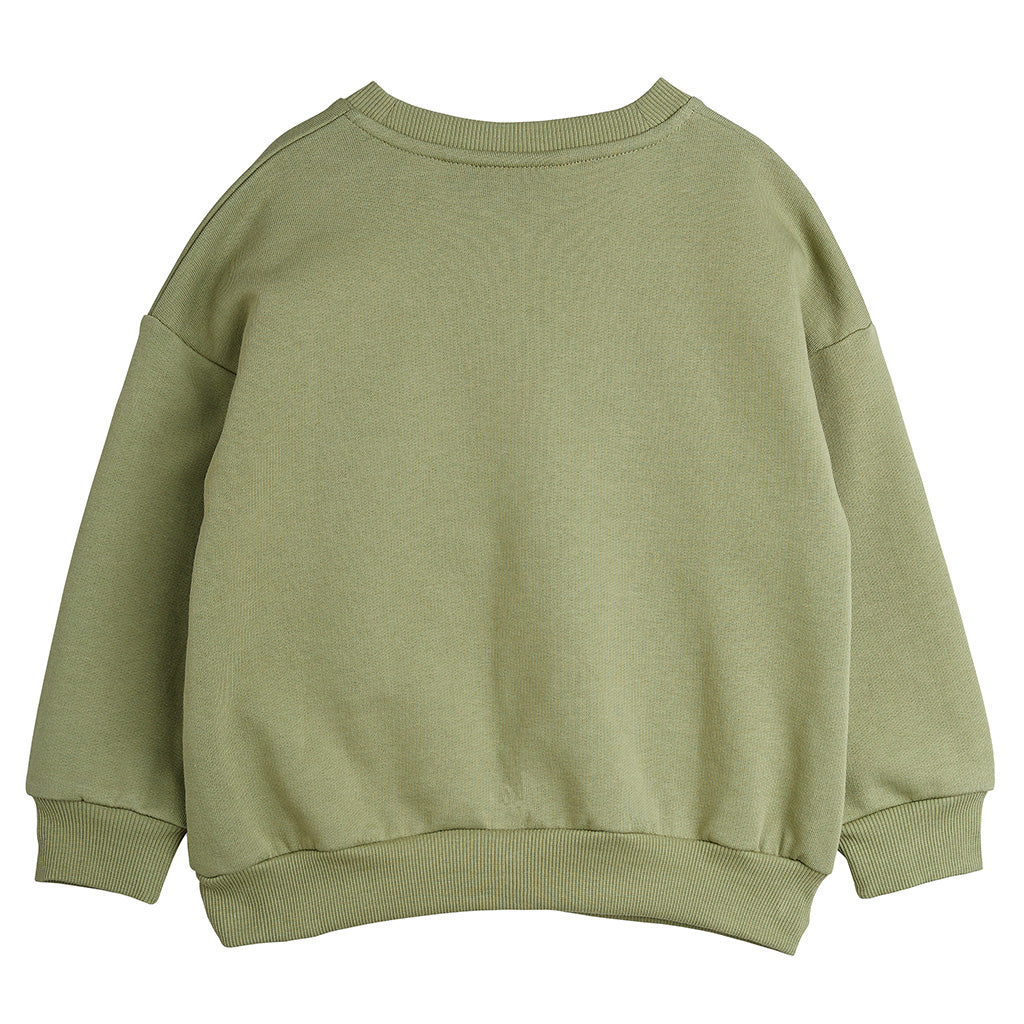 Mini Rodini Child Sweatshirt Blackbird Print Green