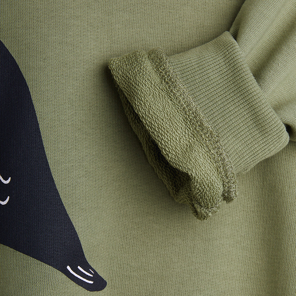 Mini Rodini Child Sweatshirt Blackbird Print Green