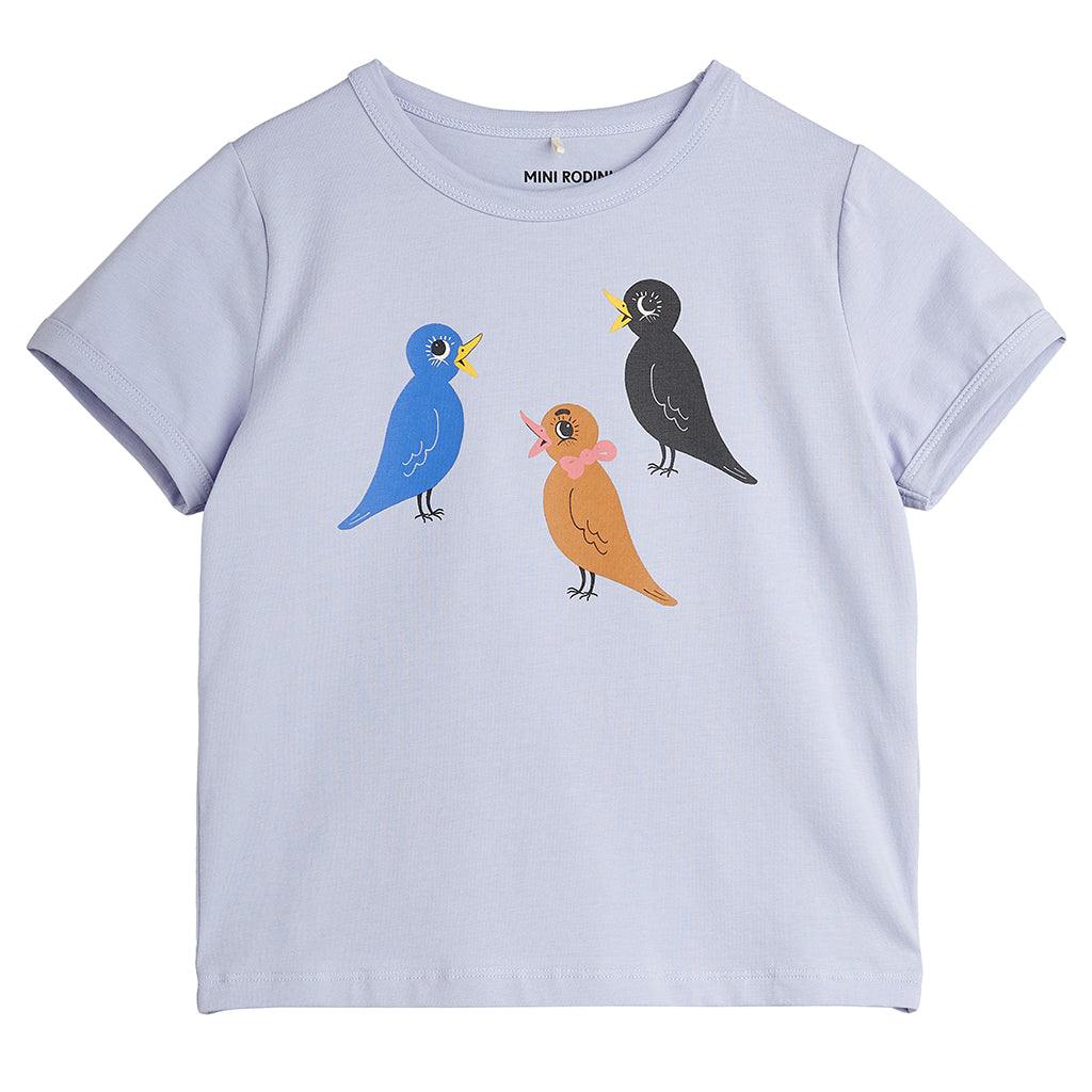 Mini Rodini Child T-shirt Birds Print Purple