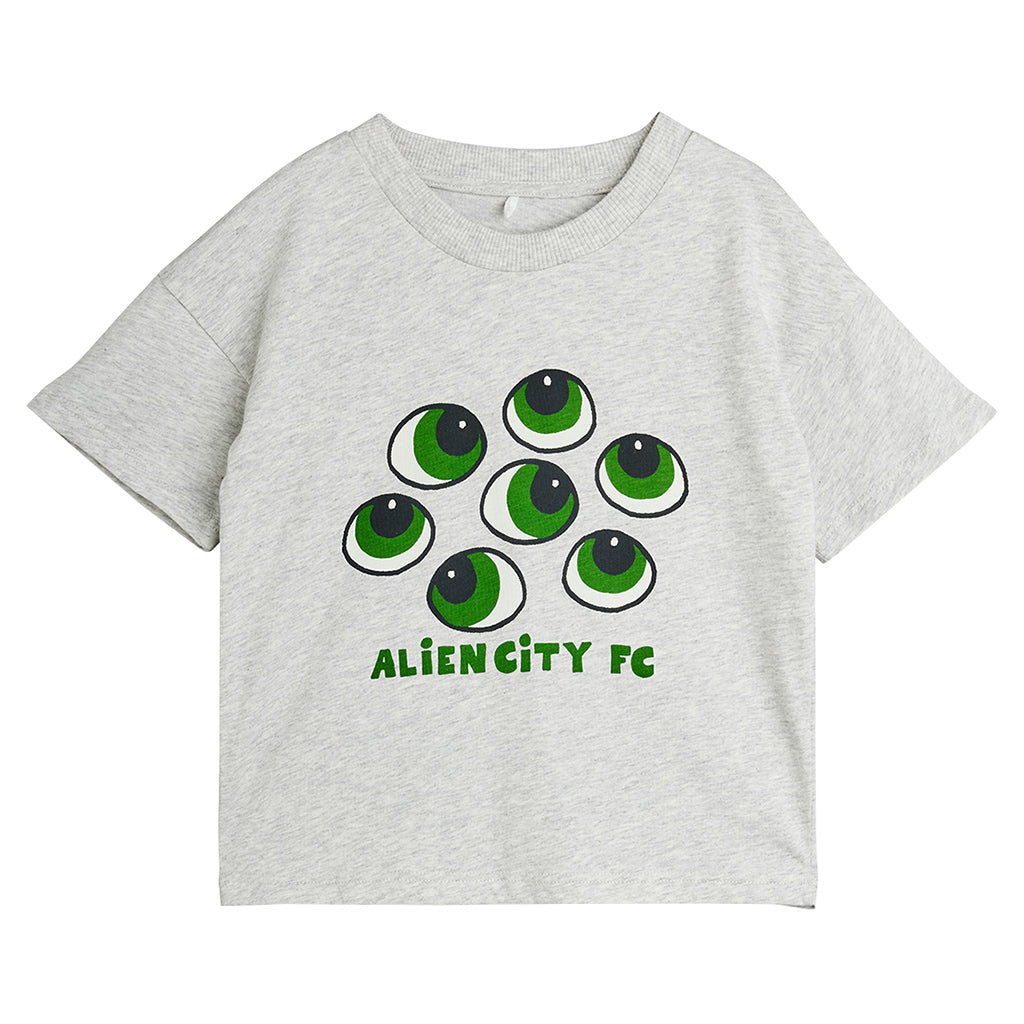 Mini Rodini Child T-shirt Eyes Print Grey Melange
