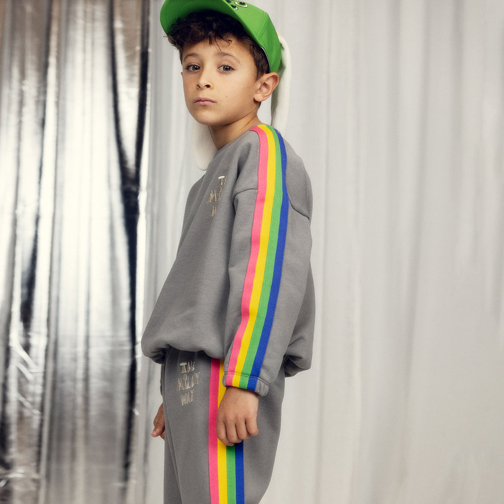 Mini Rodini Child Sweatshirt The Milky Way Rainbow Grey