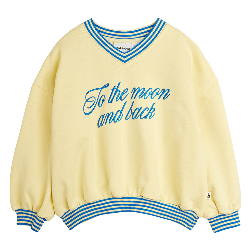 Mini Rodini Child Sweatshirt To The Moon Embroidery Yellow