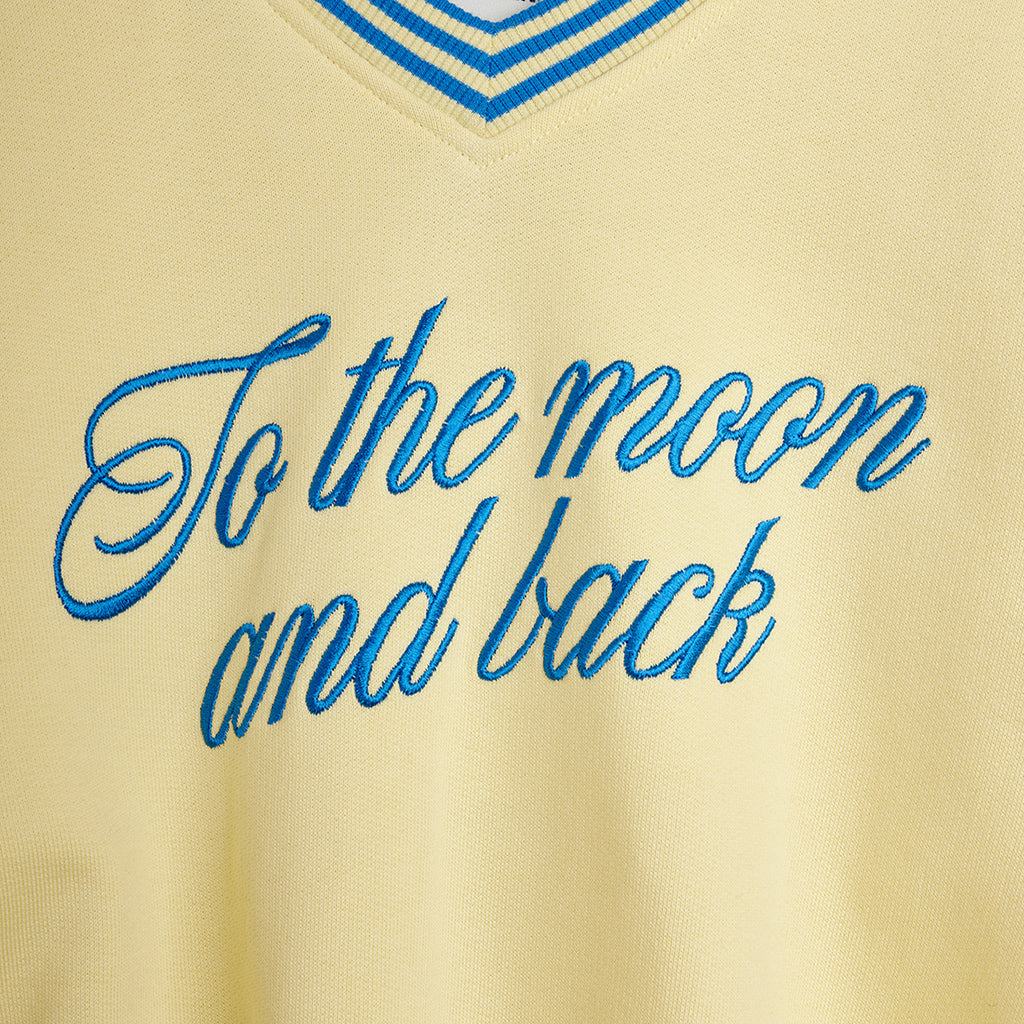 Mini Rodini Child Sweatshirt To The Moon Embroidery Yellow