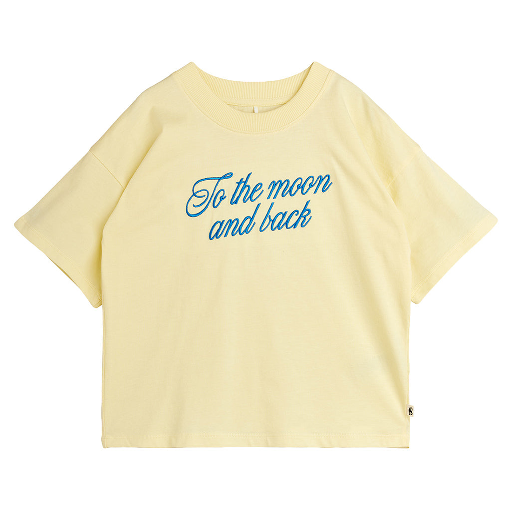 Mini Rodini Child T-shirt To The Moon Embroidery Yellow