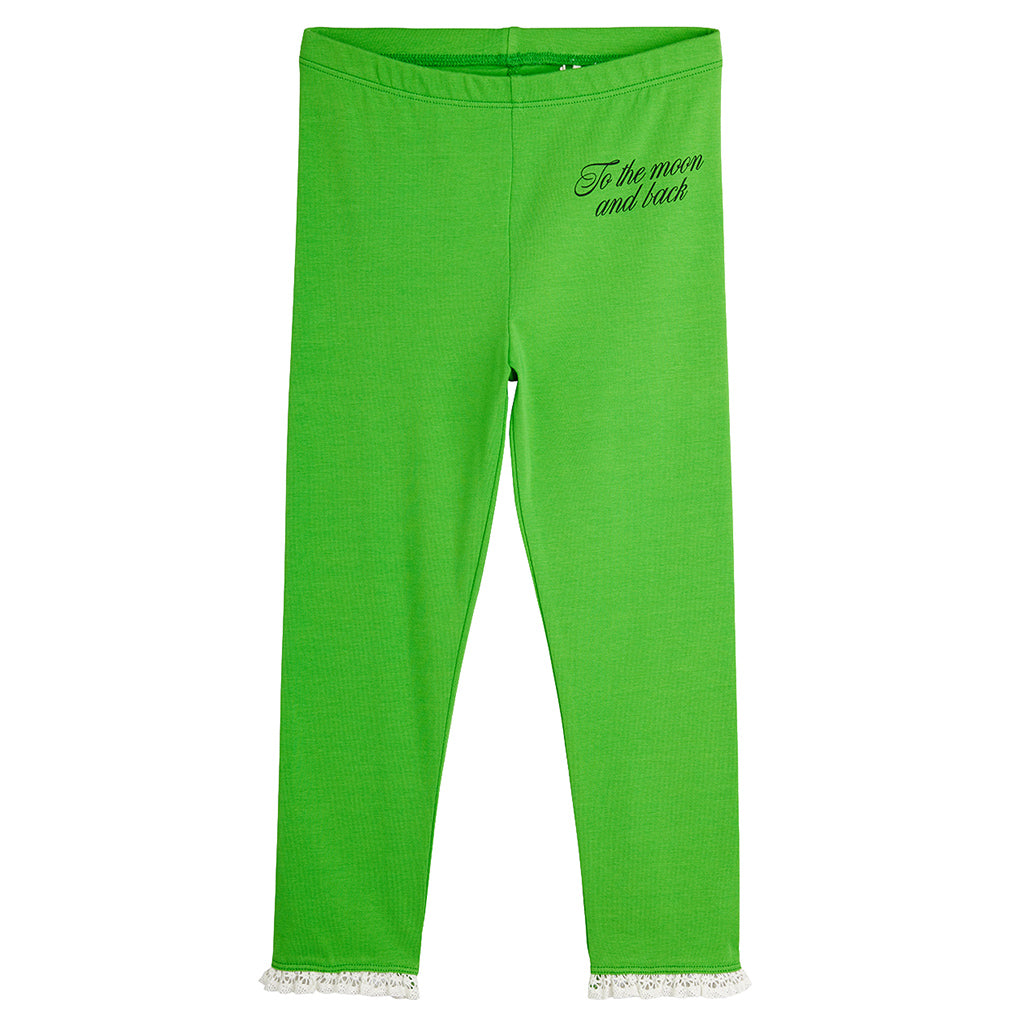 Mini Rodini Child Leggings To The Moon Print Green