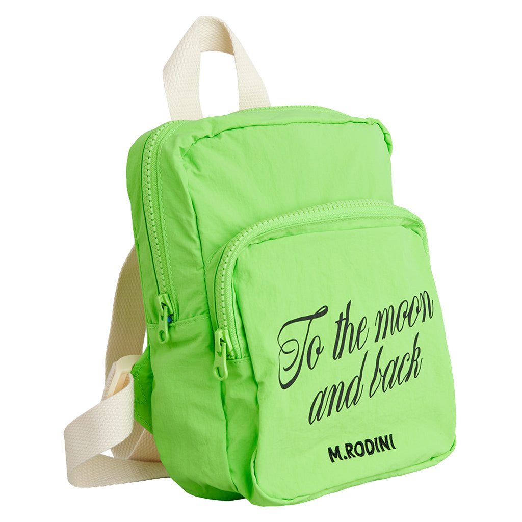Mini Rodini Mini Backpack To The Moon Print Green