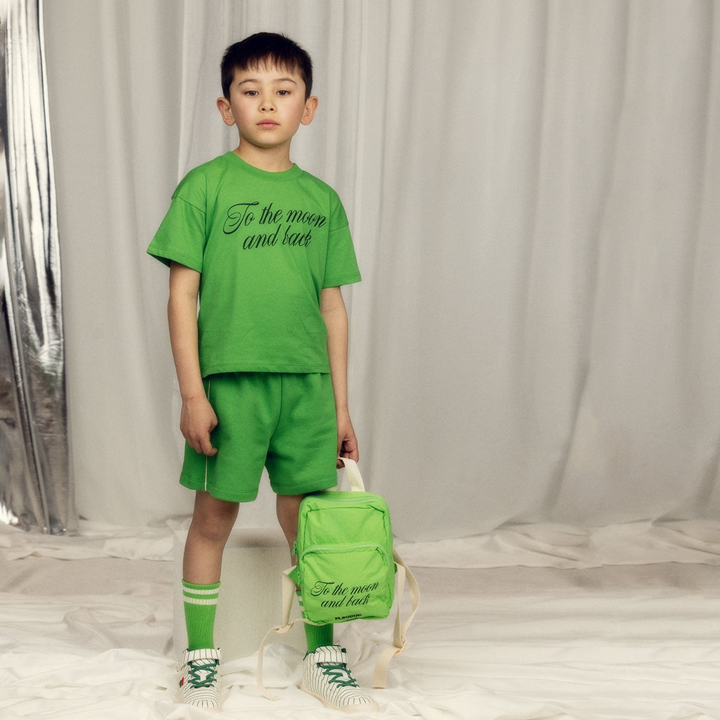 Mini Rodini Backpack To The Moon Print Green
