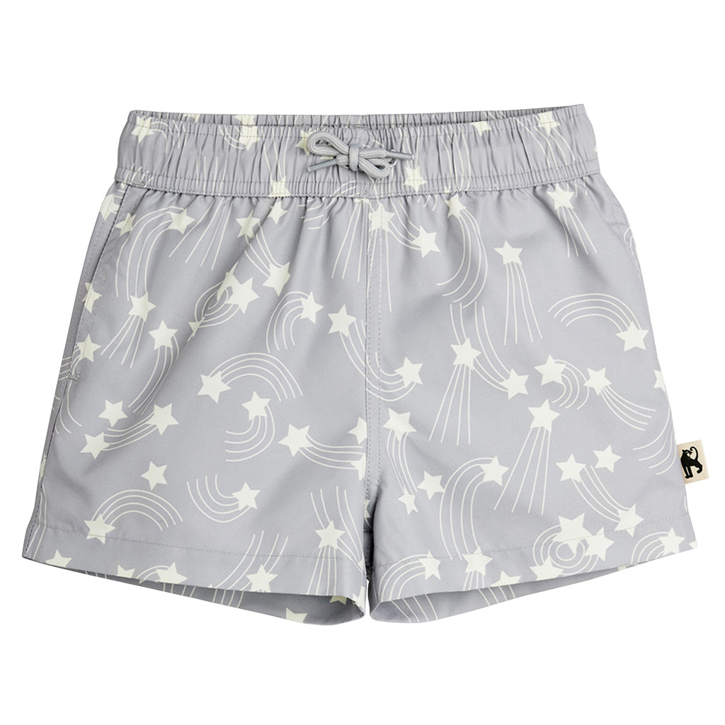 Mini Rodini Child Swim Shorts Starfall Print Grey
