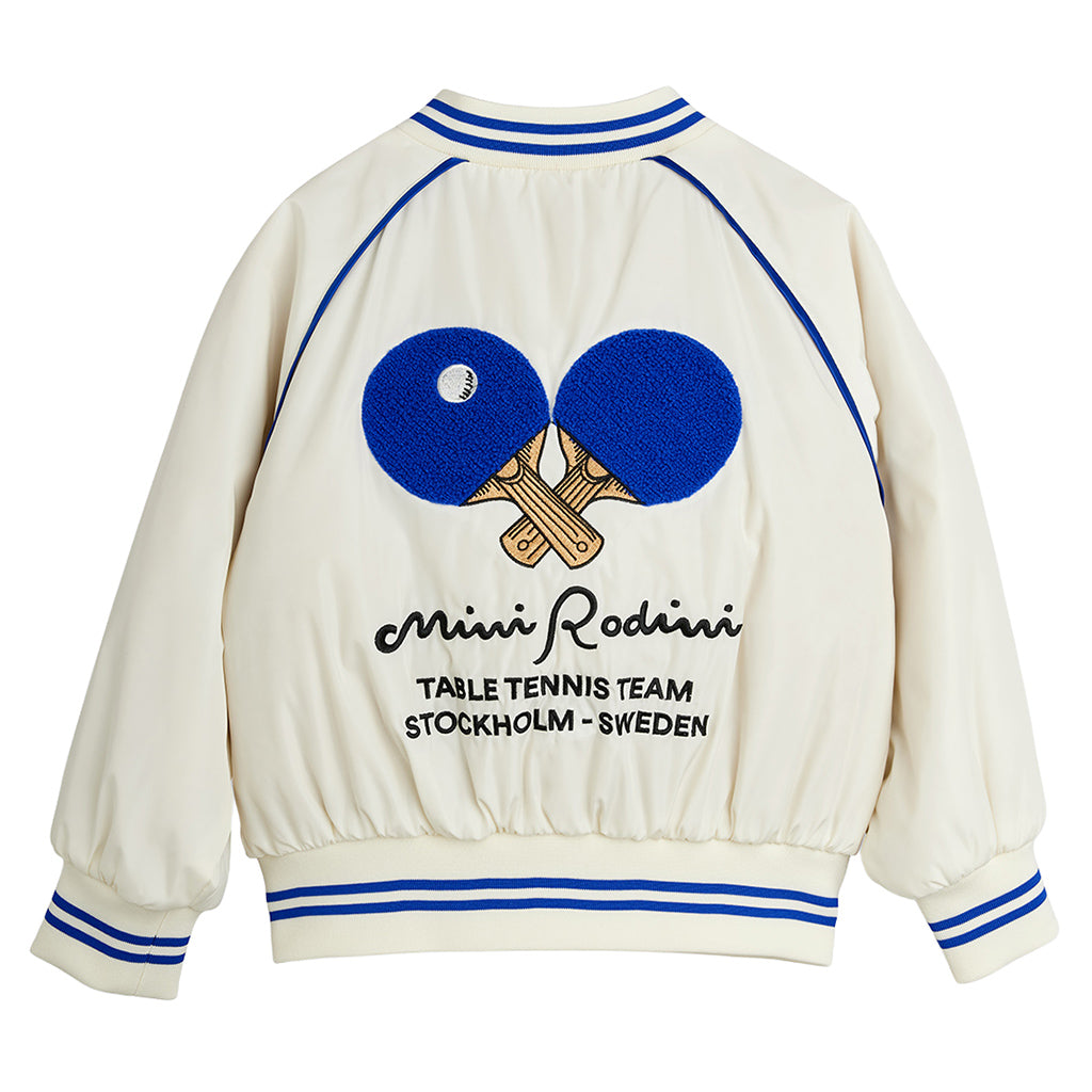 Mini Rodini Child Baseball Jacket Table Tennis Patches White