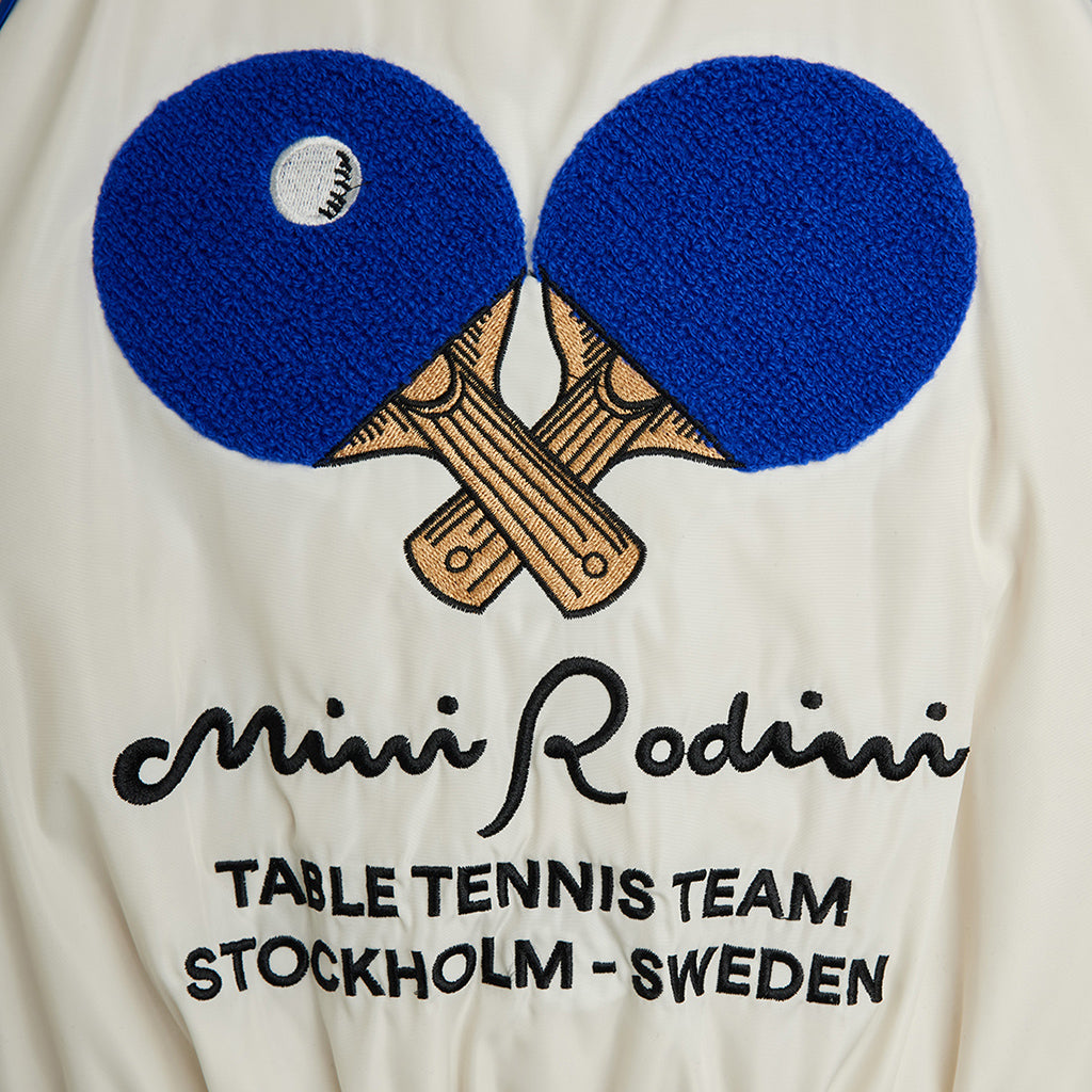 Mini Rodini Child Baseball Jacket Table Tennis Patches White