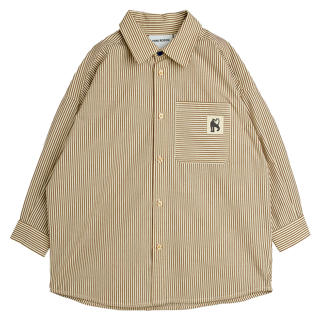 Mini Rodini Child Poplin Shirt Brown Stripes