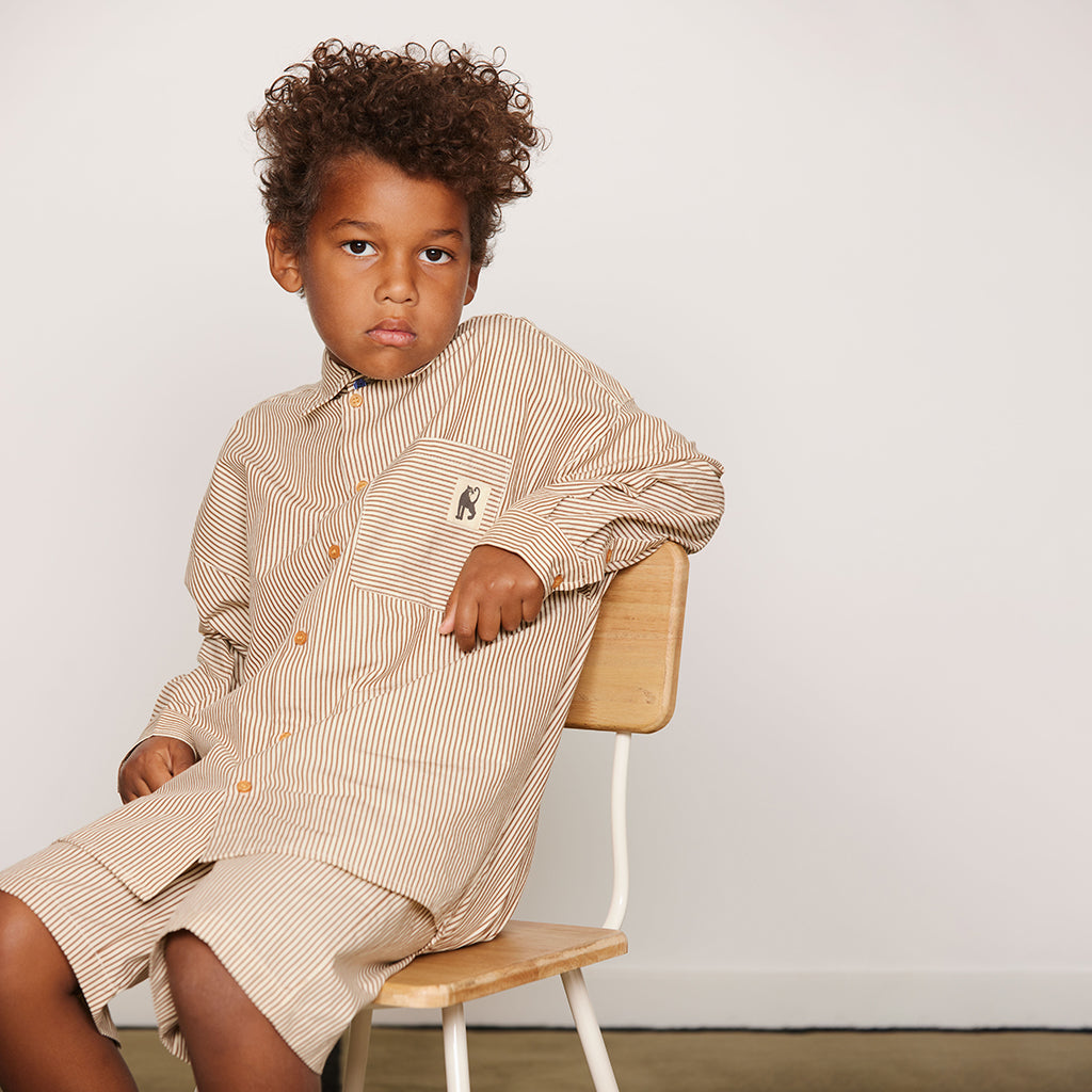 Mini Rodini Child Poplin Shirt Brown Stripes