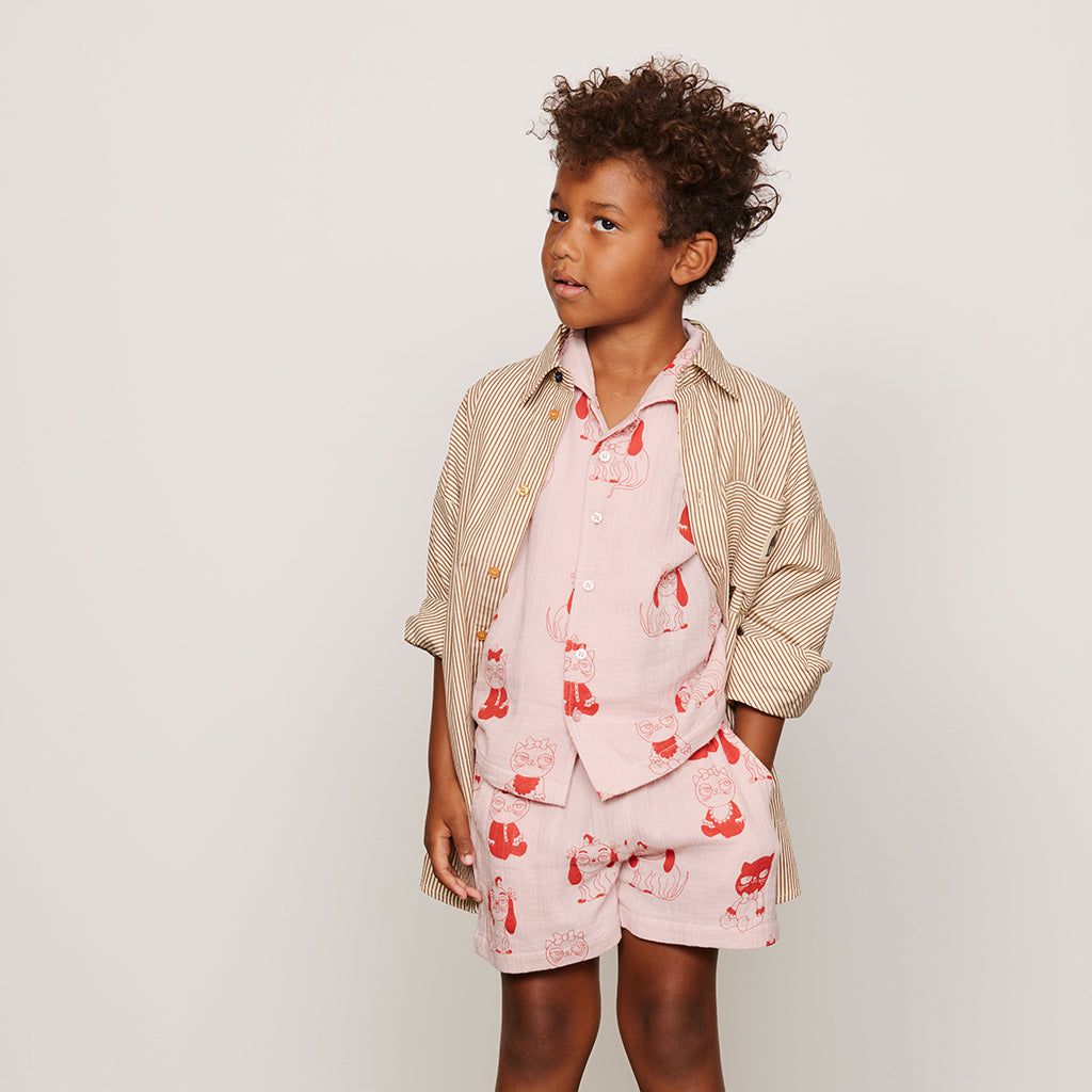 Mini Rodini Child Poplin Shirt Brown Stripes