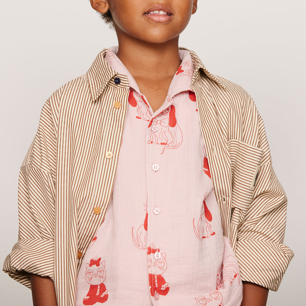 Mini Rodini Child Poplin Shirt Brown Stripes