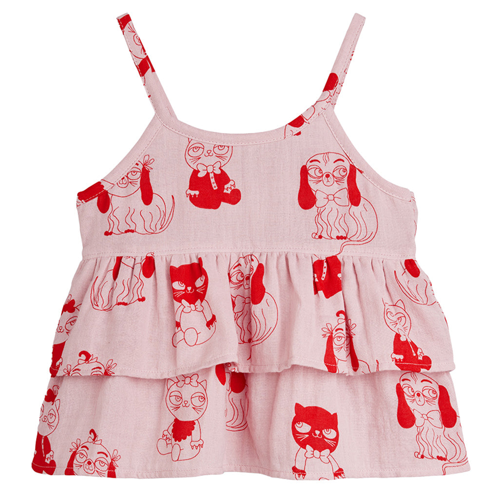 Mini Rodini Child Frill Blouse Mini Babies Print Pink