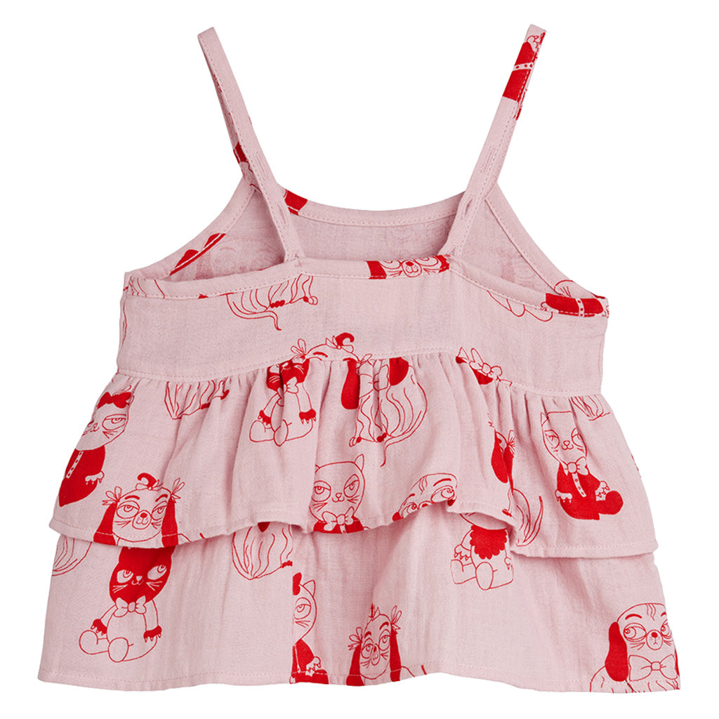 Mini Rodini Child Frill Blouse Mini Babies Print Pink