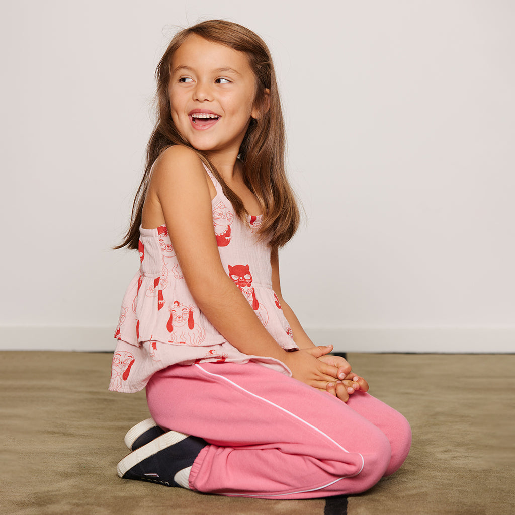 Mini Rodini Child Frill Blouse Mini Babies Print Pink