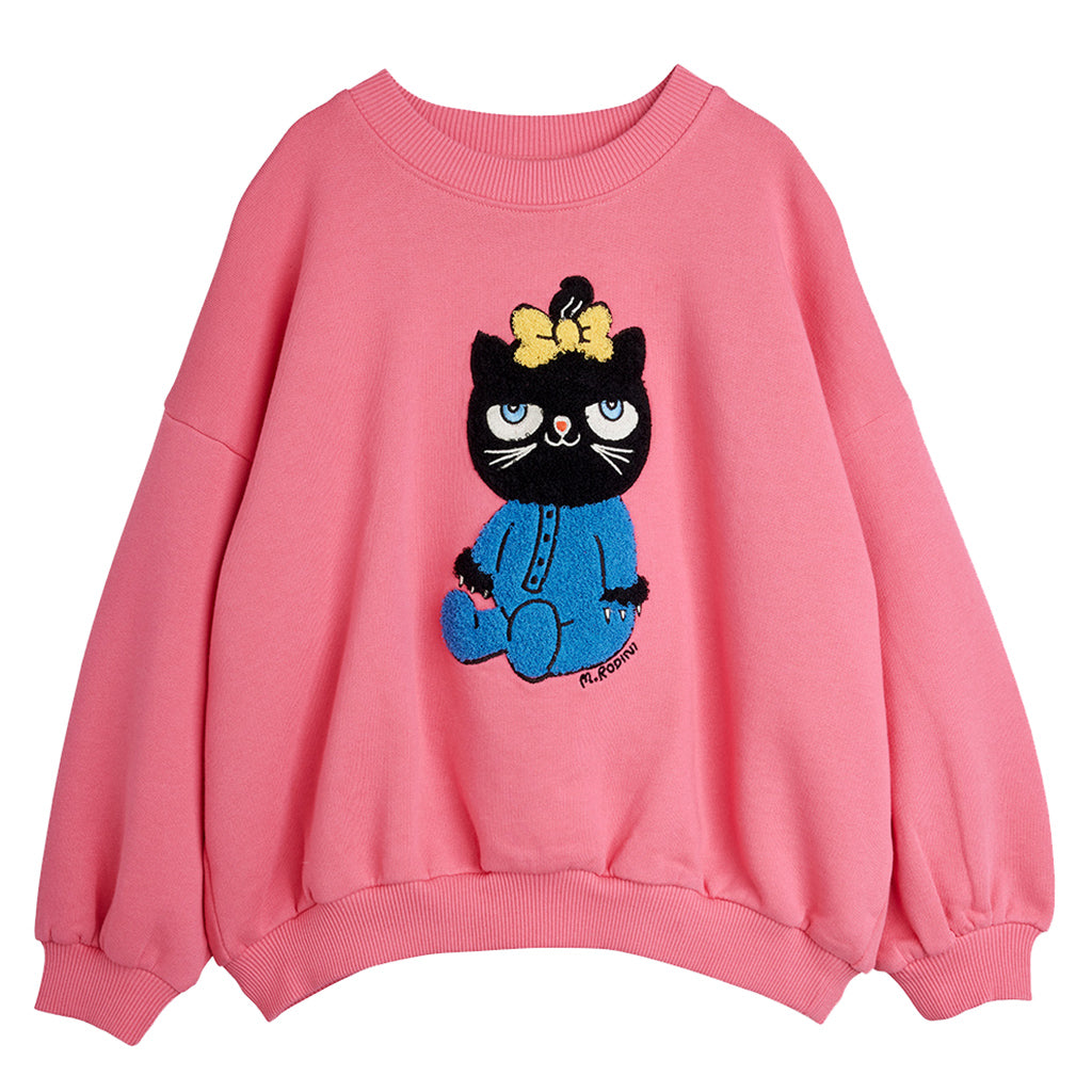 Mini Rodini Child Sweatshirt Cat Chenille Pink