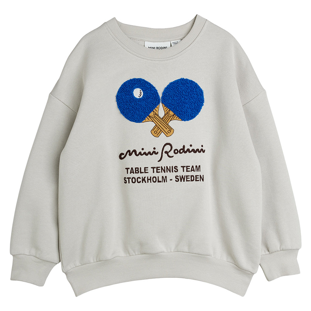 Mini Rodini Child Sweatshirt Table Tennis Chenille Grey
