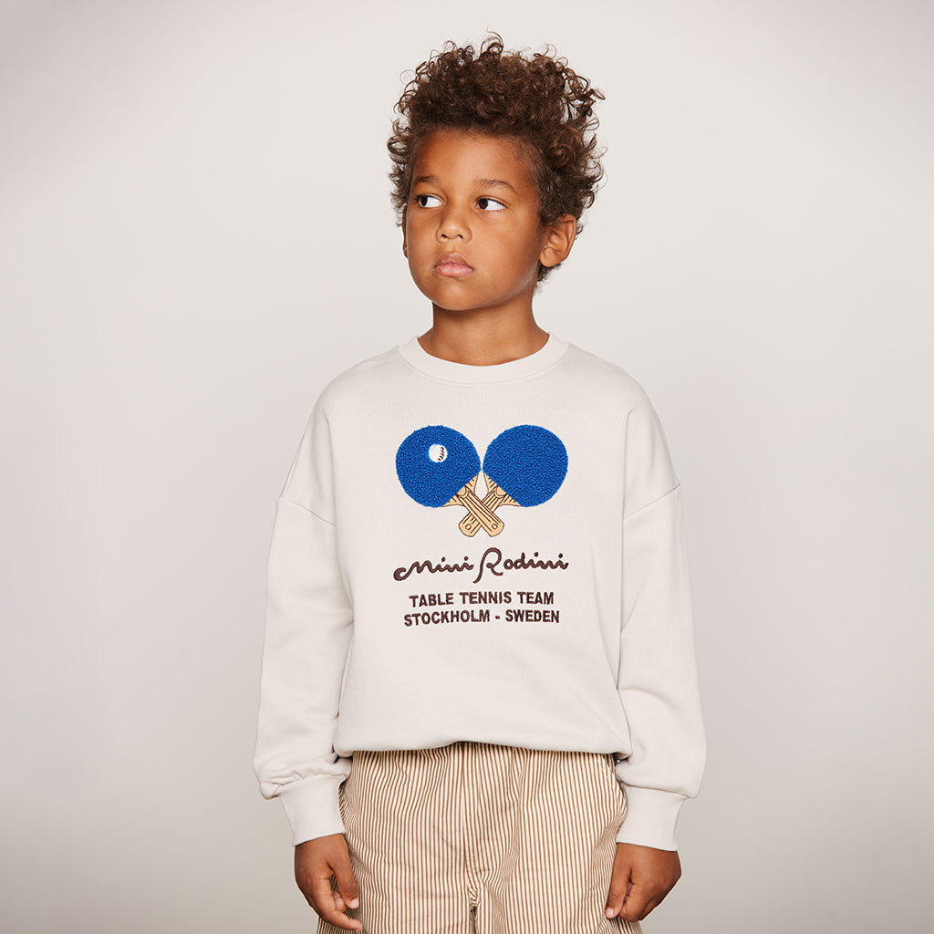 Mini Rodini Child Sweatshirt Table Tennis Chenille Grey