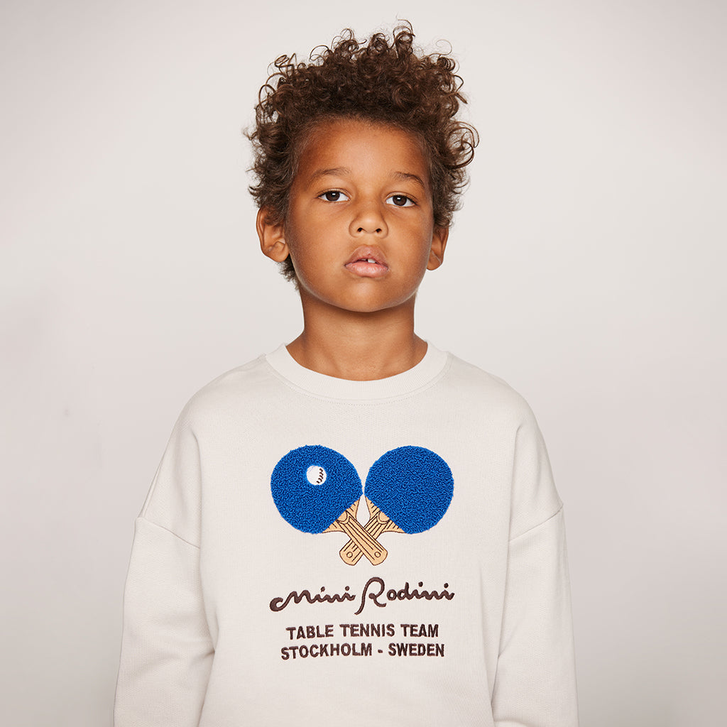 Mini Rodini Child Sweatshirt Table Tennis Chenille Grey