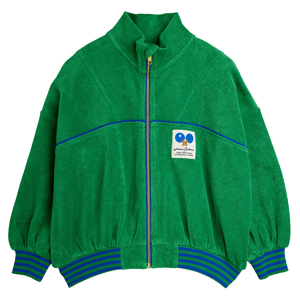 Mini Rodini Child Terry Sweater Table Tennis Patch Green