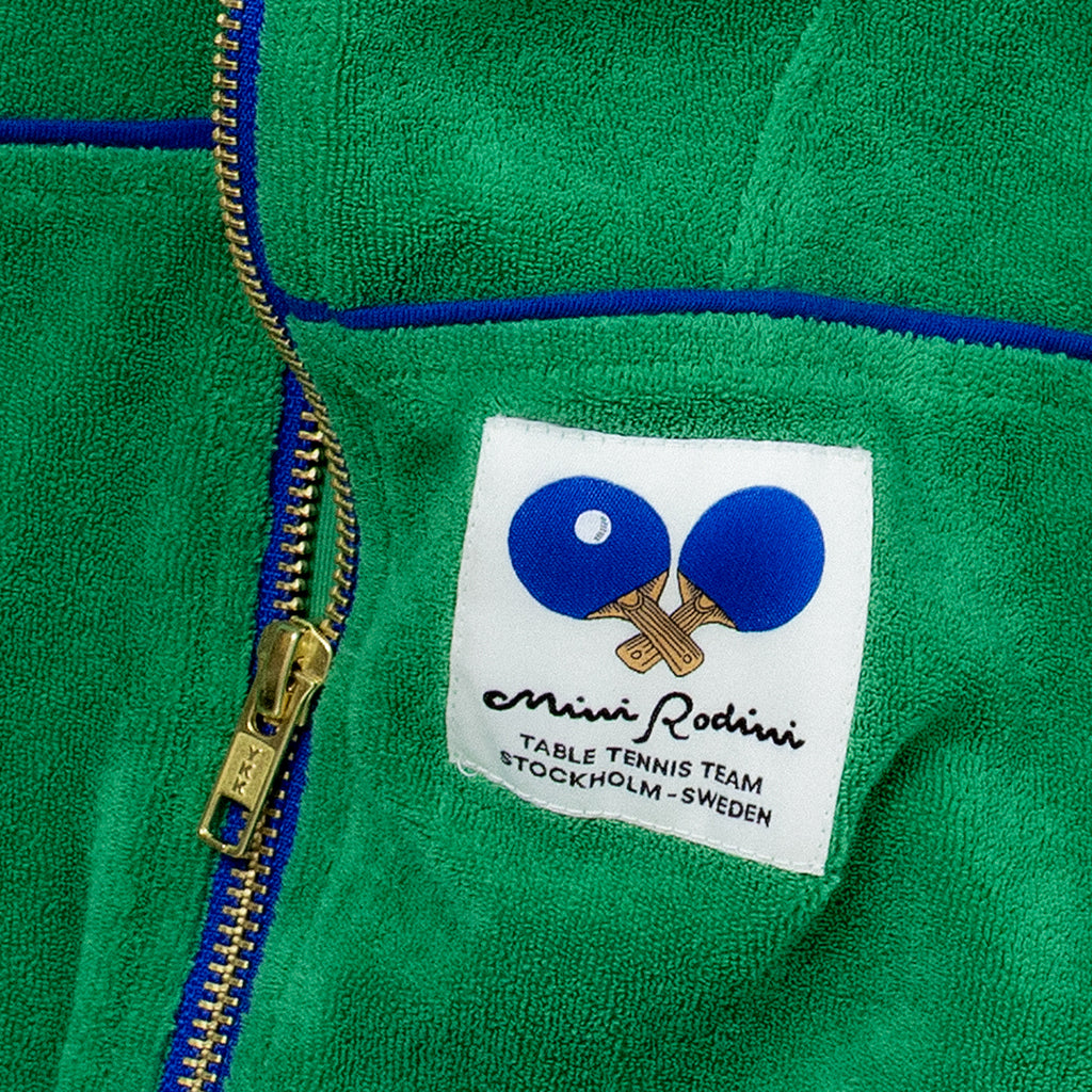 Mini Rodini Child Terry Sweater Table Tennis Patch Green