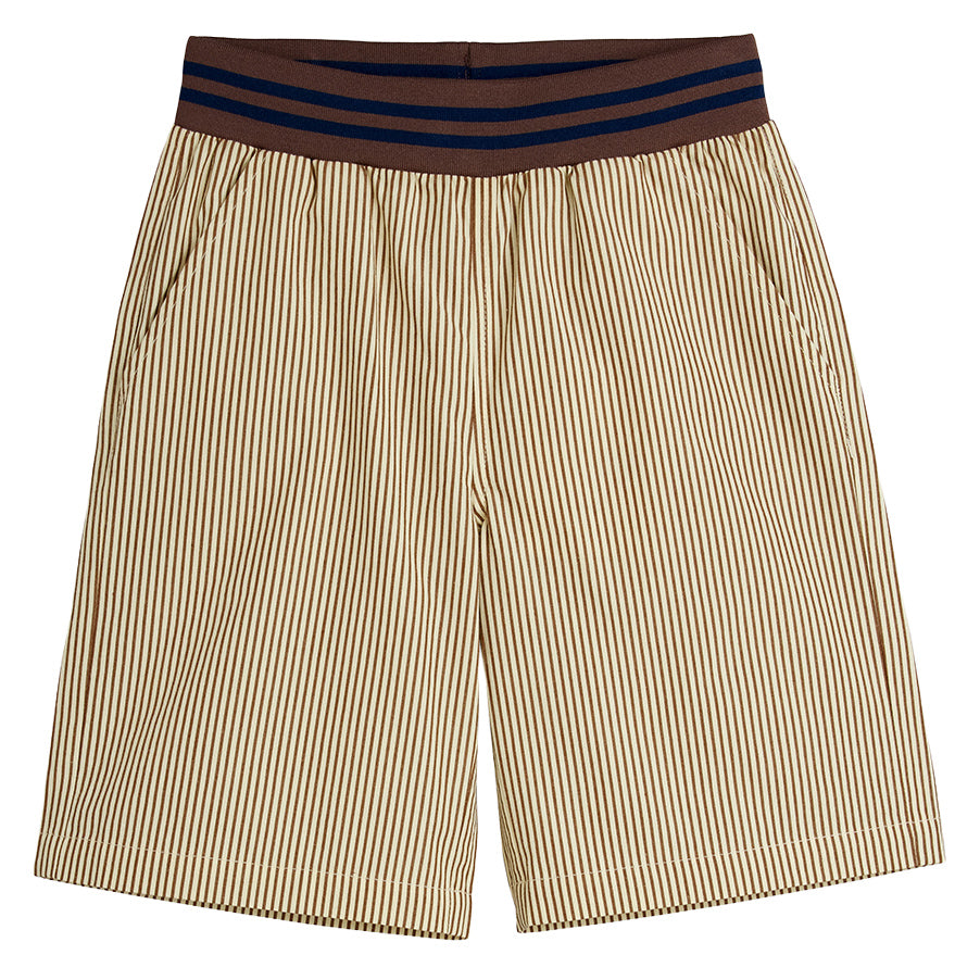 Mini Rodini Child Poplin Shorts Brown Stripes
