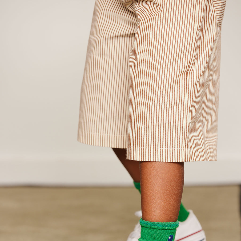 Mini Rodini Child Poplin Shorts Brown Stripes