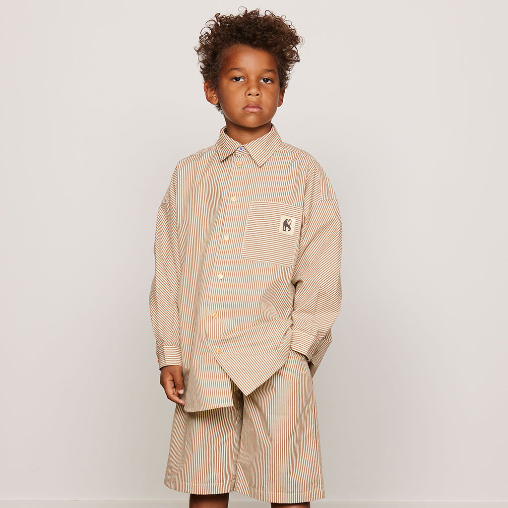 Mini Rodini Child Poplin Shorts Brown Stripes