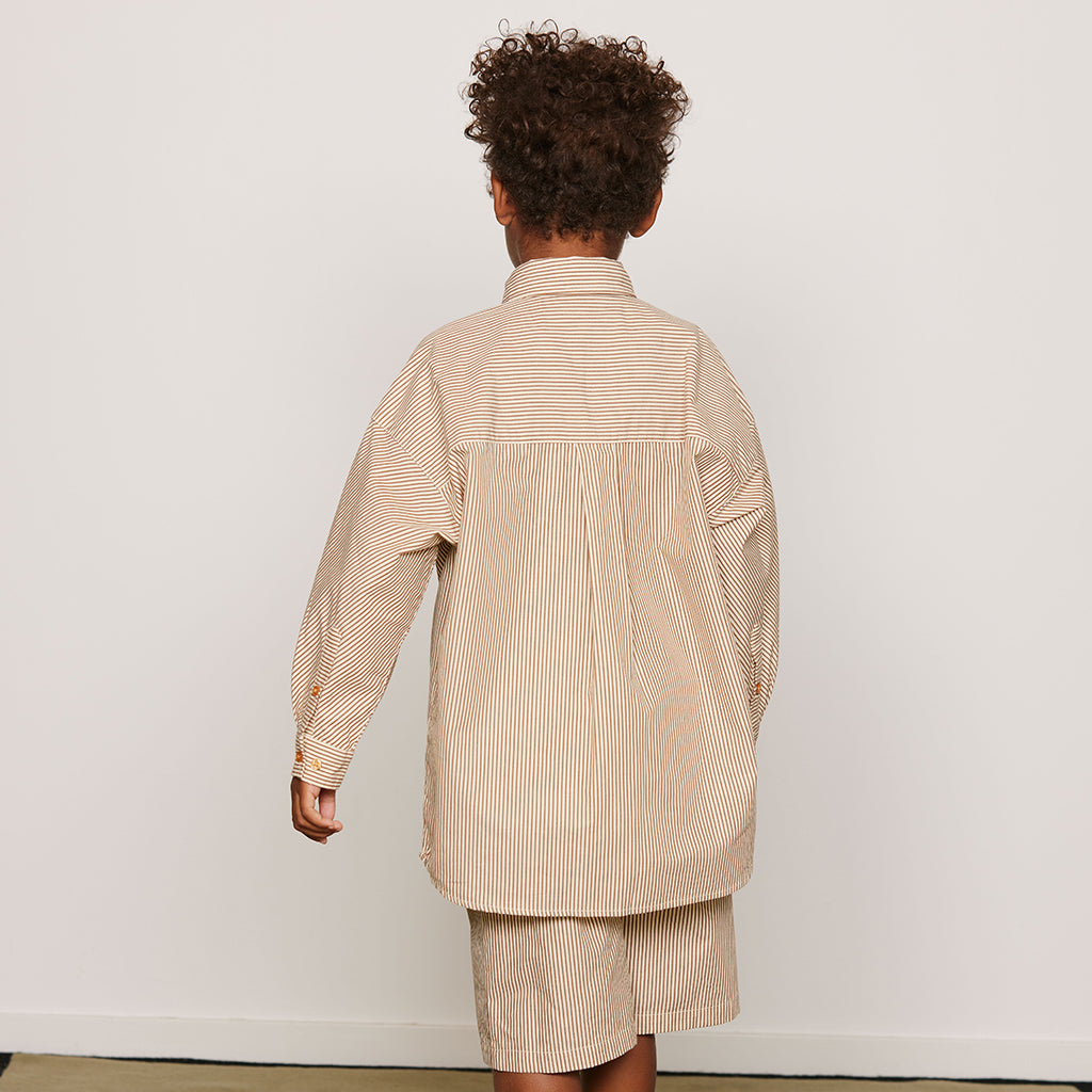 Mini Rodini Child Poplin Shorts Brown Stripes