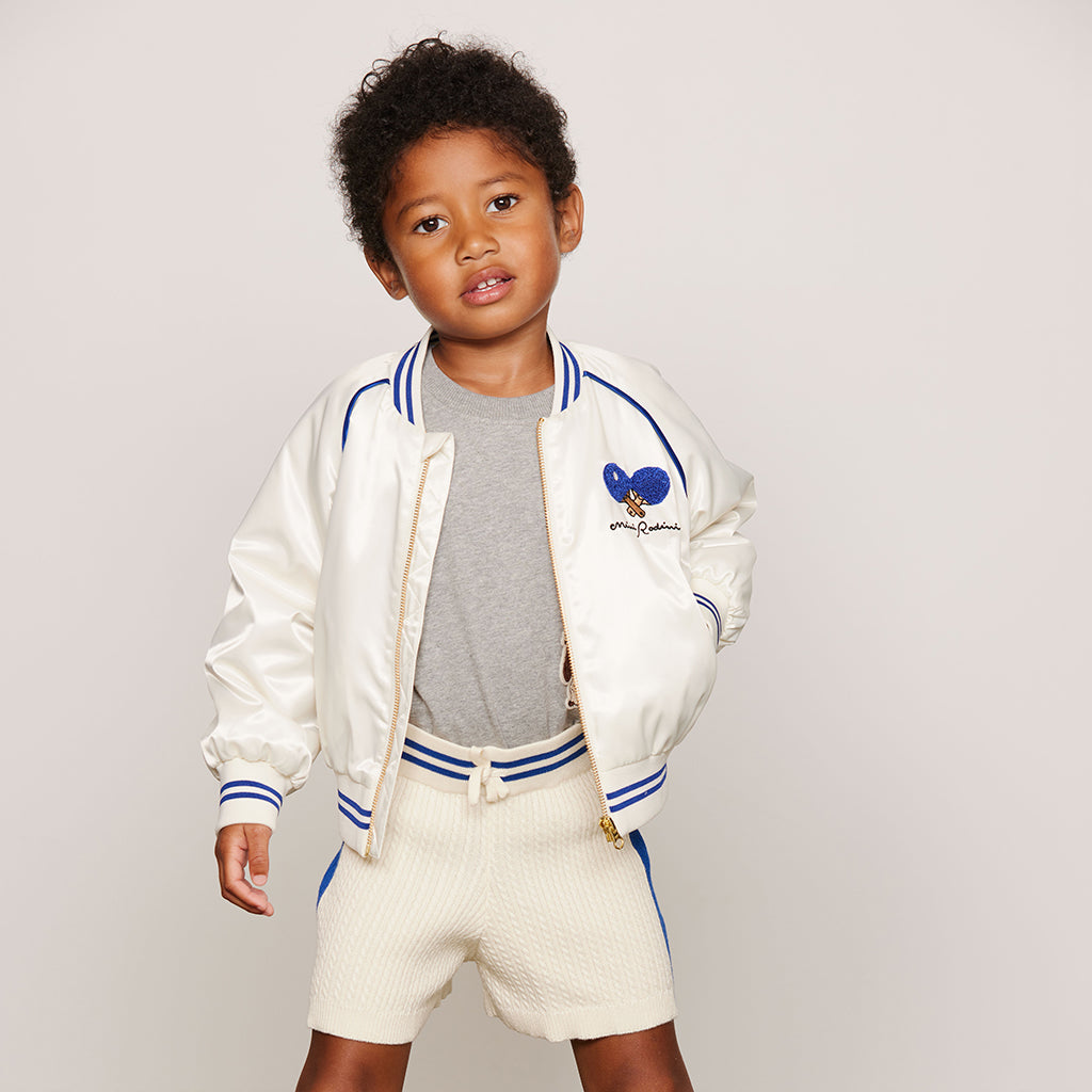 Mini Rodini Child Cable Knit Shorts White